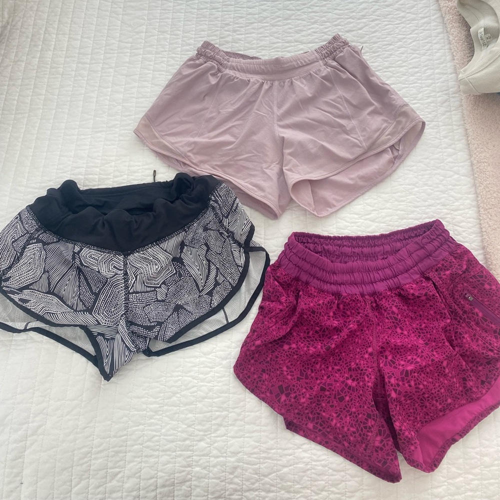 Size 4 3 pairs of Lululemon shorts for $45